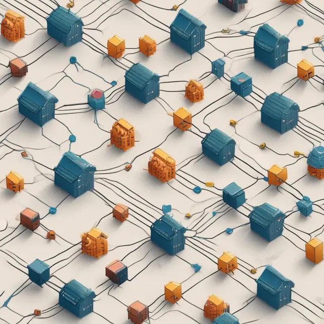 Banks joining forces to form an intricate network, illustrating the benefits of risk sharing in syndicated loans