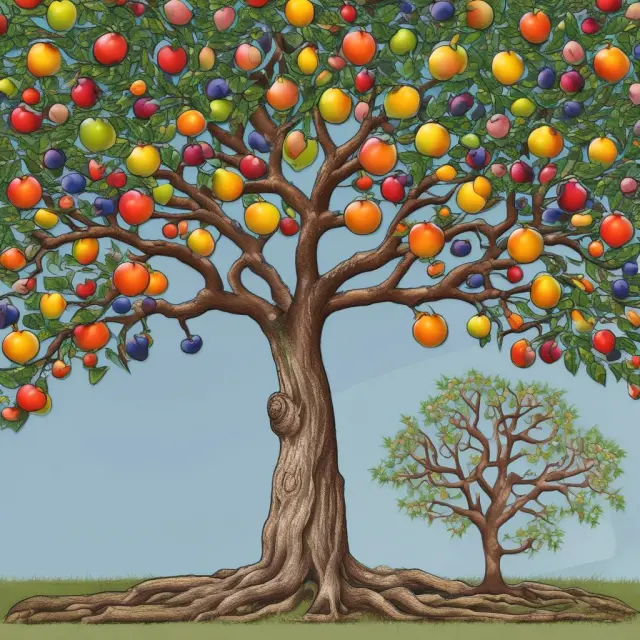 Image of a tree laden with various fruits symbolizing syndicated loan investments and the benefits of risk diversification