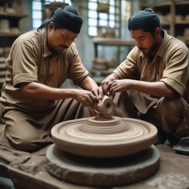 An artisan investment banker sculpting a tailored synthetic product using various underlying securities as clay, symbolizing customization in finance.