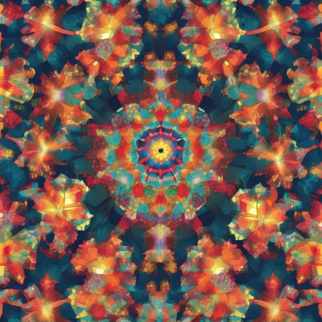 A kaleidoscope filled with interconnected gears representing synthetic financial products, generating customized cash flows and managing risks through intricate hedging strategies