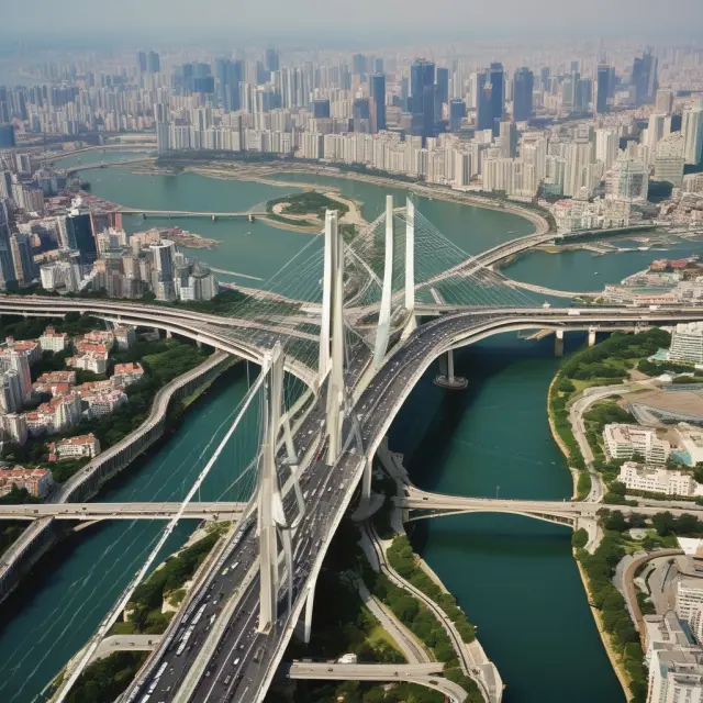 An elegant bridge connecting Takaful and reinsurance companies, symbolizing the connection to global insurance markets for risk sharing and expansion