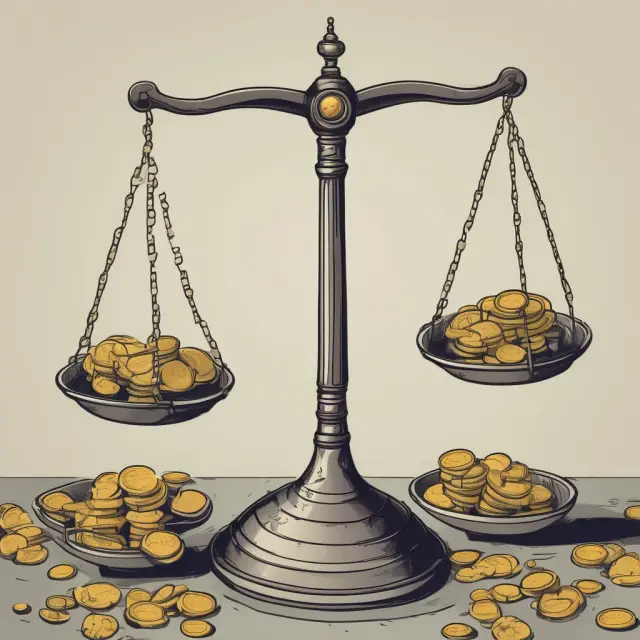 A balance weighing gross income components against take-home pay