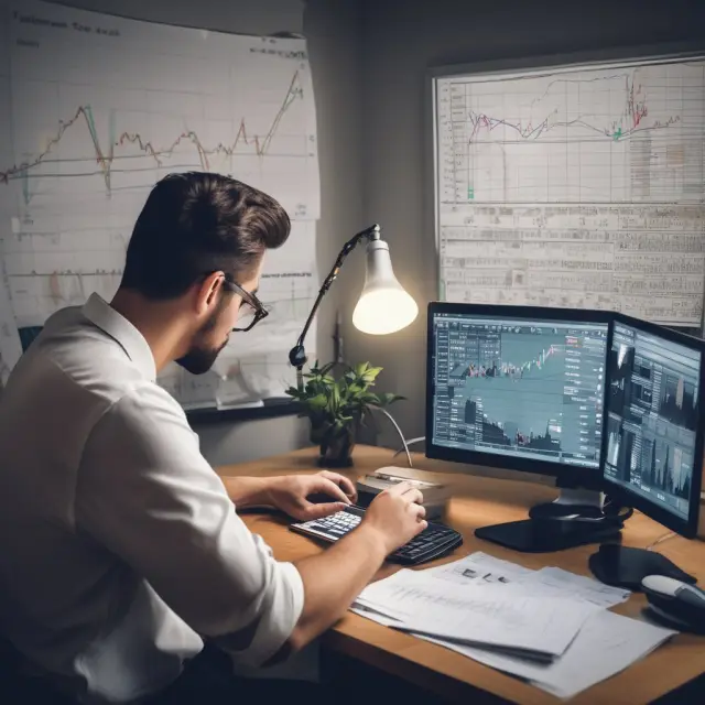 A trader carefully setting profit targets based on a favorable risk-to-reward ratio and technical analysis.