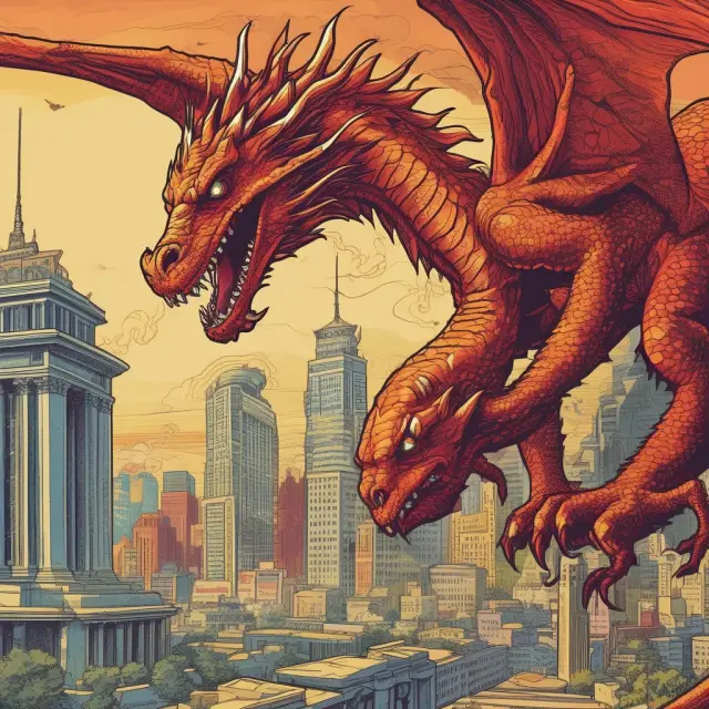 A private dragon consumes a public phoenix in a reverse takeover, signifying the transition of a privately held company into a publicly traded entity