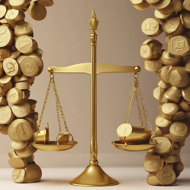 A golden scale balances intangible and tangible assets, with the tangible common equity forming a solid foundation