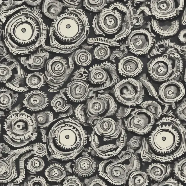 A set of gears symbolizing the legal system, with technology elements like a computer and calculator accelerating their rotation to reflect updated tangible property tax assessments