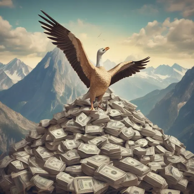 Golden goose on a mountain of collateral: Tangible assets securing financing.