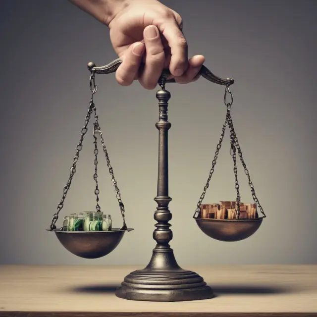 A hand holding potential gains and the other, foregone opportunities, symbolizing opportunity costs in economics.