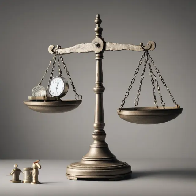 Scale with intangible force symbolizing the impact of opportunity costs on financial decisions