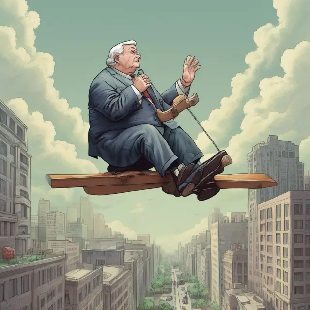 Fed Chairman on a see-saw, symbolizing the impact of the announcement to taper on investor confidence.