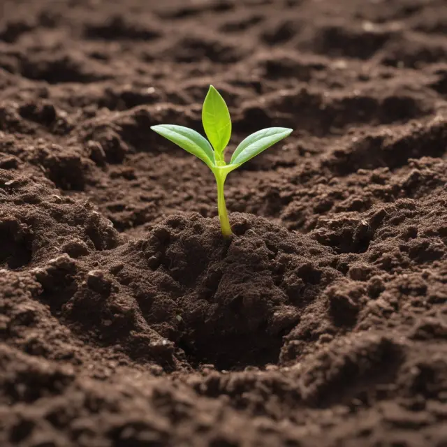 A business seedling sprouting from a pot of diverse soil, representing the growth and expansion of target markets through effective strategies