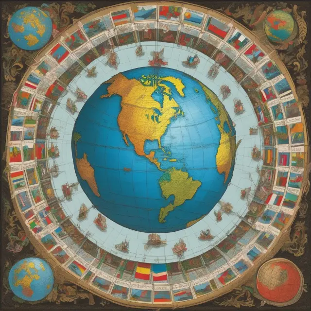 A divided world map with nations implementing tariffs as protective barriers. Illustrates modern-day applications and controversies surrounding tariffs.
