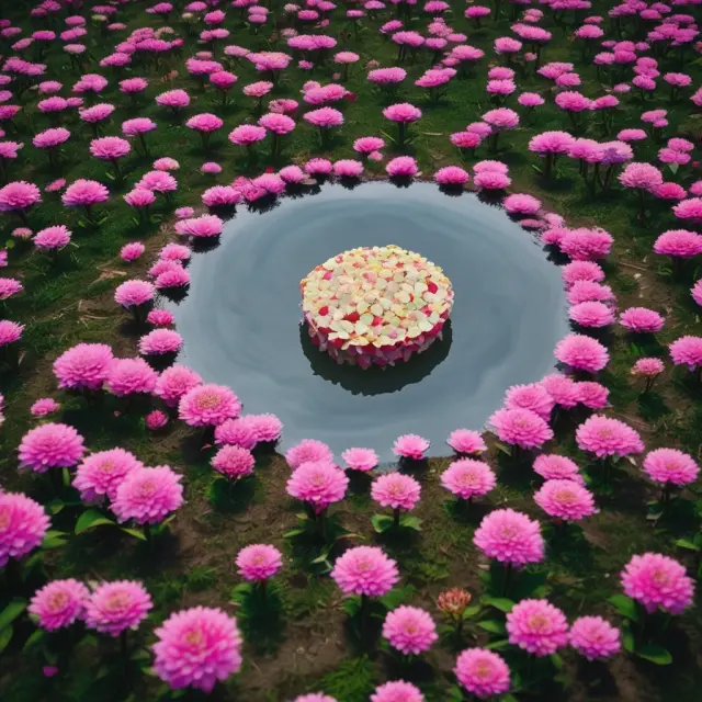 An image of a vibrant hybrid flower blooming from the roots of fixed income investments, its petals representing derivatives and target cap, growing amidst volatile market winds