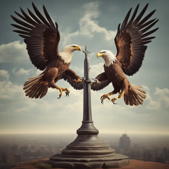 An eagle representing a tax accountant and a phoenix symbolizing a management accountant, illustrating their unique roles in financial transformation