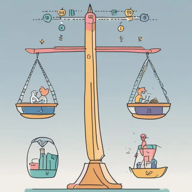 A balanced scale with two sides representing tax-deferred and tax-exempt accounts, as age, income level, financial goals, and tax bracket tip the balance between them.