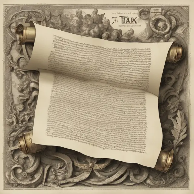 A large, old scroll unfurling to reveal golden tax laws and answers to common investment questions
