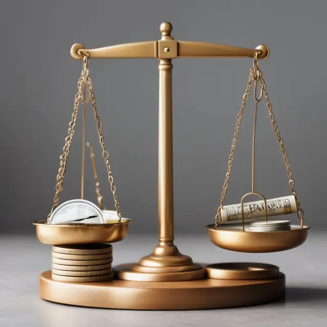 Image of a balanced scale with standard, itemized, and above-the-line deductions represented as weights to illustrate the concept of tax savings