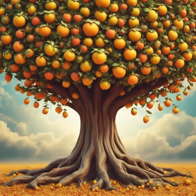 Tree laden with gold coins symbolizing tax breaks, flourishing amidst investors