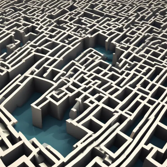 Image of a labyrinth where each twist represents the unique challenges and processes of buying tax deeds in various states