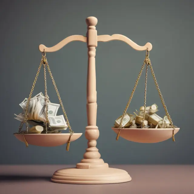 Scale balancing revenue and expenses; a weighted tax expense influencing net earnings.
