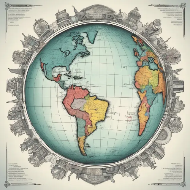 Globe with interconnected gears symbolizing international tax systems