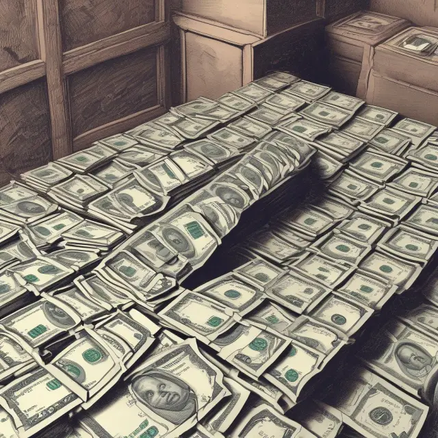 An IRS investigator delving into a mound of financial records, uncovering concealed tax fraud schemes.
