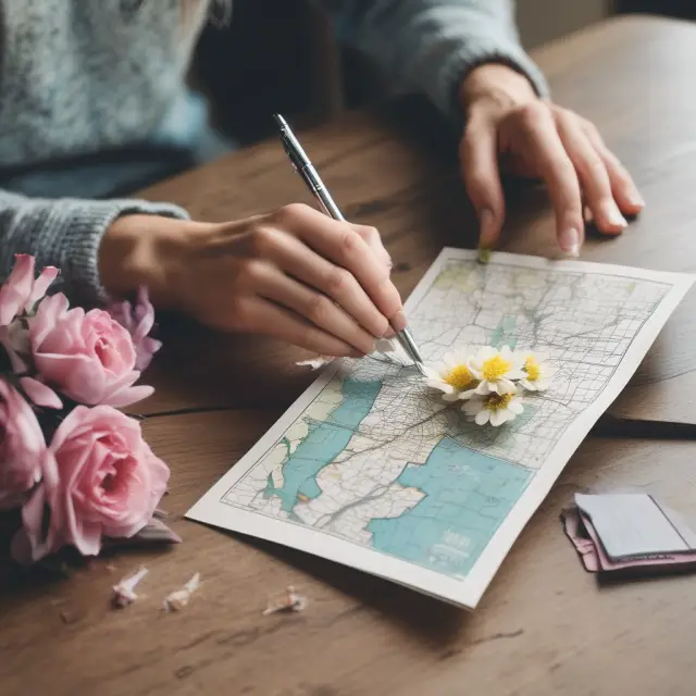 Canadian resident opening TFSA represented as a person unrolling a map that blooms into a flower, demonstrating the growth and financial planning aspect