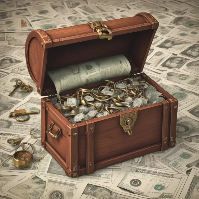 Visualization of tax free goods and investments, including municipal bonds, savings bonds, and keys representing tax-exempt purchases