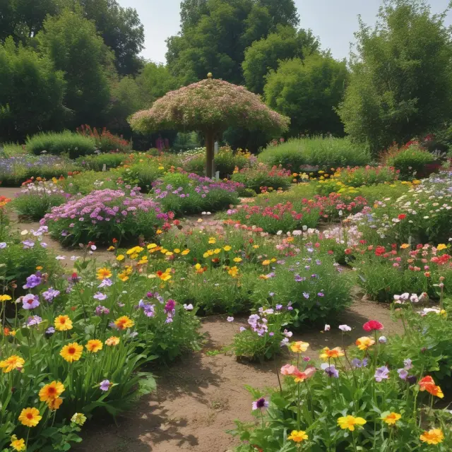 An image of a beautiful garden filled with flowers representing municipal bonds, thriving under the rain symbolizing tax-exempt yields and favorable tax situations