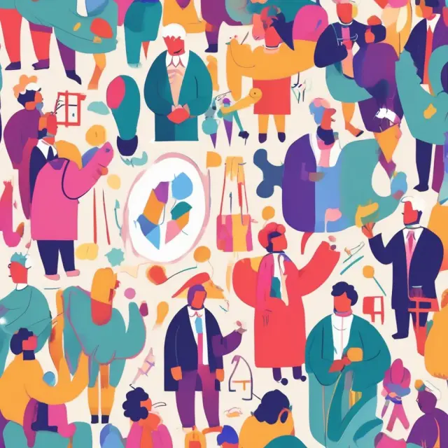 An animated marketplace scene with people exchanging hands for question and answer balloons while surrounded by symbols representing tax holidays