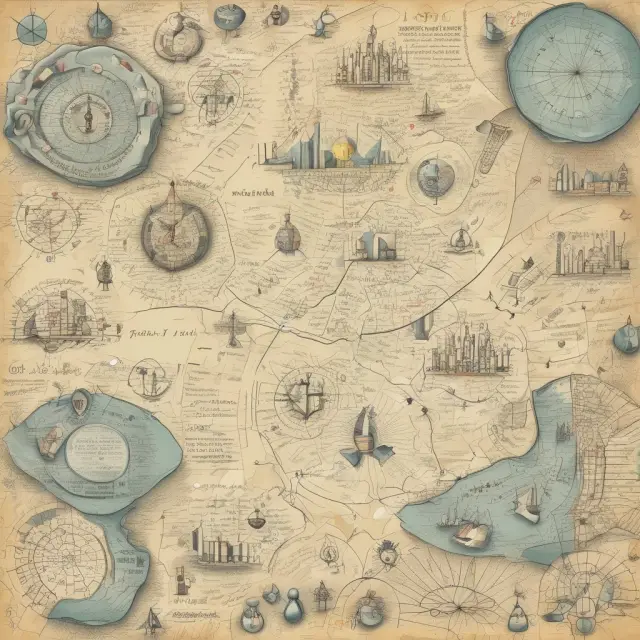 Different colored gemstones representing SSN, ITIN, EIN, ATIN, and PTIN on a treasure map illustrating various tax identification numbers.