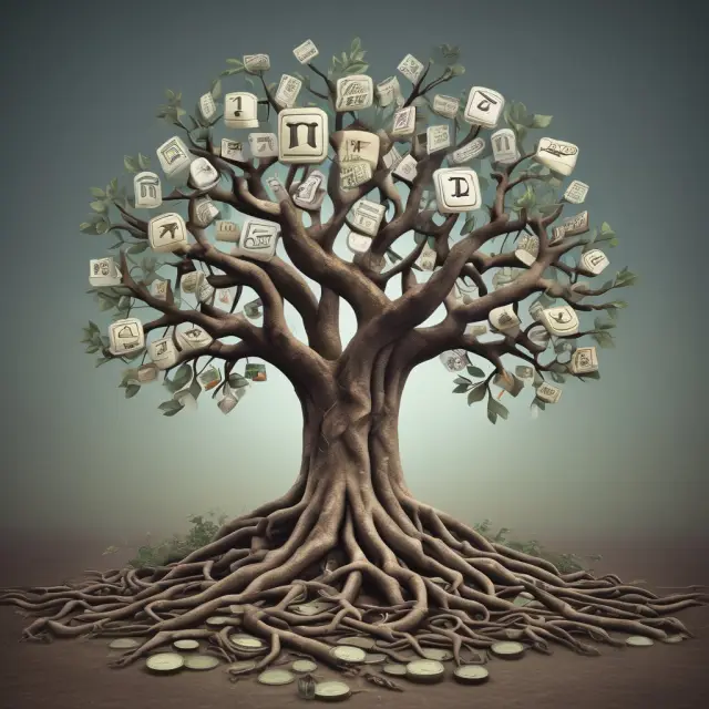 Image of a tree with branches bearing SSNs, EINs, and ITINs as roots, symbolizing the importance of TINs in personal finance and business operations.