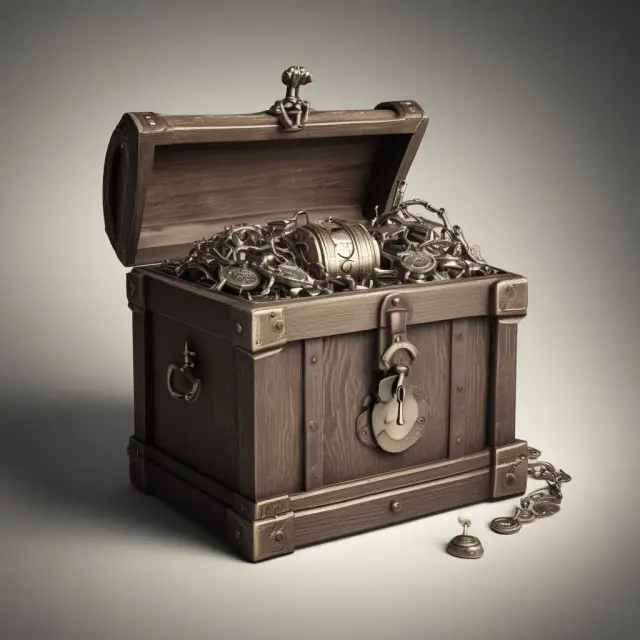 A tax guardian protectively standing over a locked chest containing sensitive Tax Identification Numbers (SSNs and EINs)