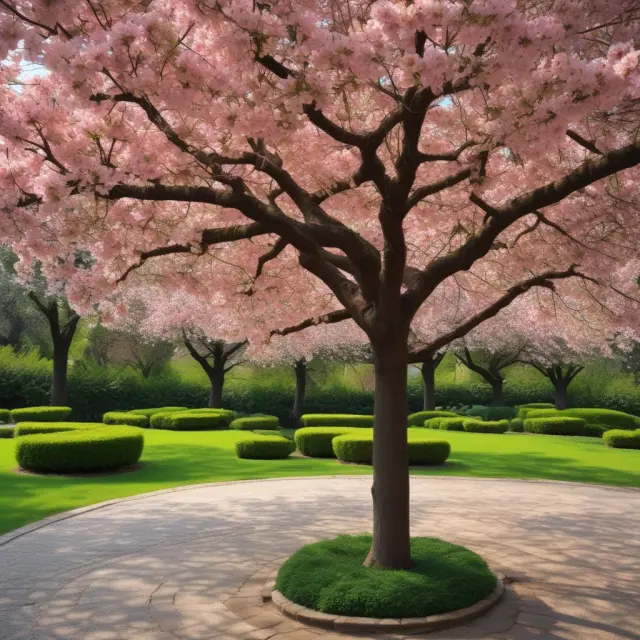 A garden with fruit-bearing trees representing various stages of investment maturity and tax implications.