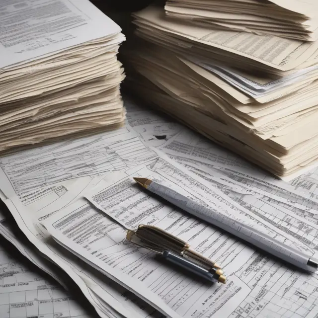 Image of organized tax documents, including W-2s and 1099s, forming the base for successful filing.