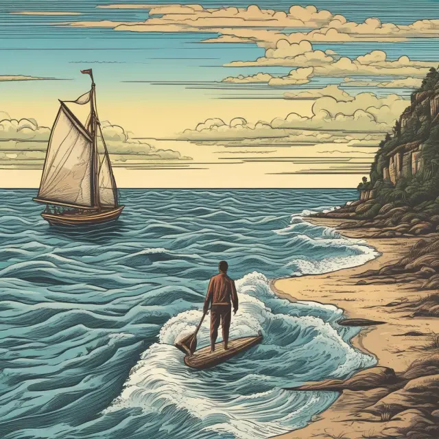 Person on a boat approaching