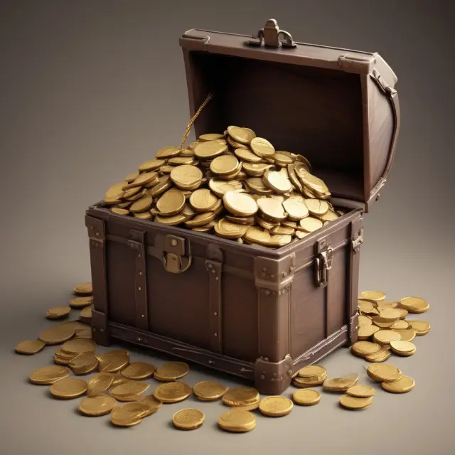 A treasure chest overflowing with golden coins symbolizing tax credits, emphasizing the potential savings for individuals and corporations.