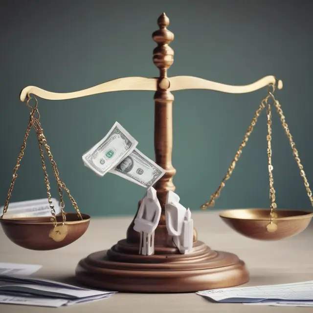 A person weighs ethical considerations against wealth in the context of taxes, symbolizing fairness and tax avoidance.