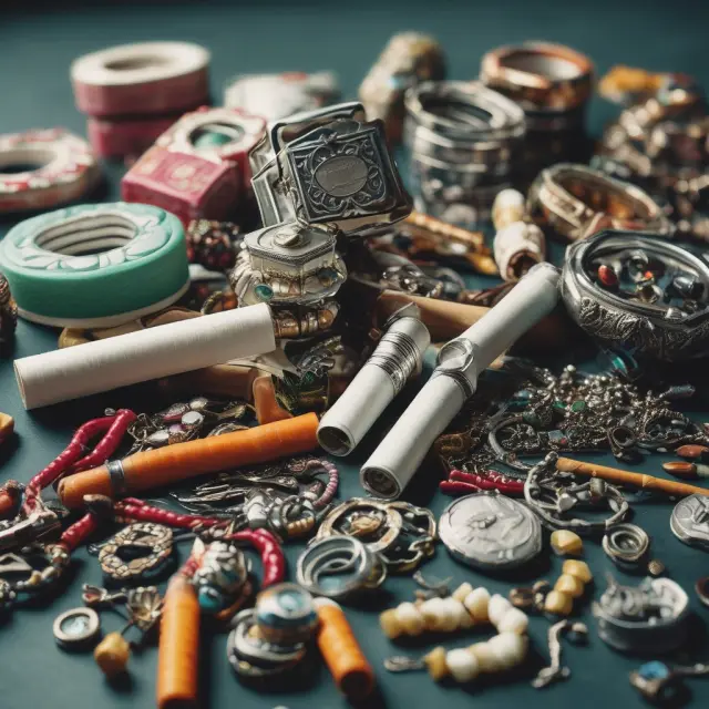 Taxes influencing tax incidence via price elasticity: cigarettes symbolizing inelastic demand, and luxury jewelry representing elastic demand