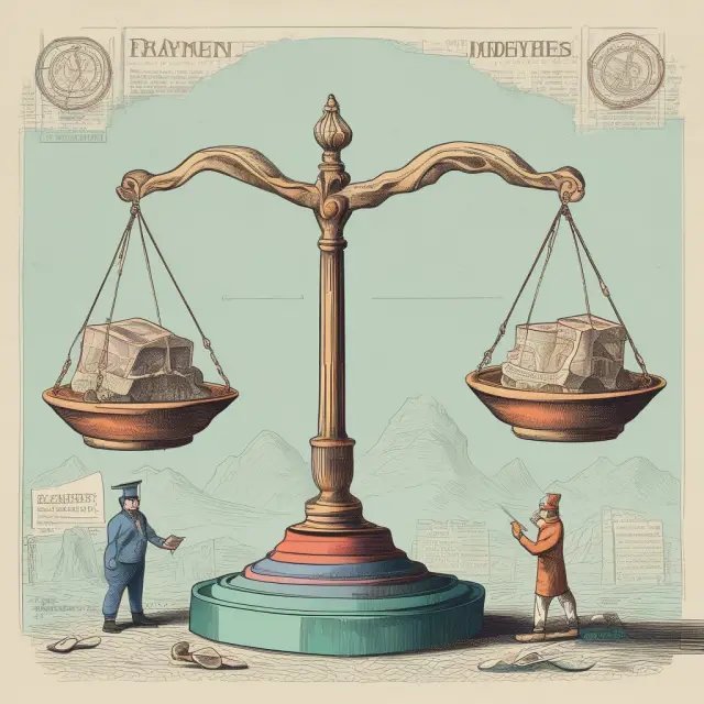 Government scale with producers and consumers, illustrating fair tax burden distribution based on tax incidence analysis
