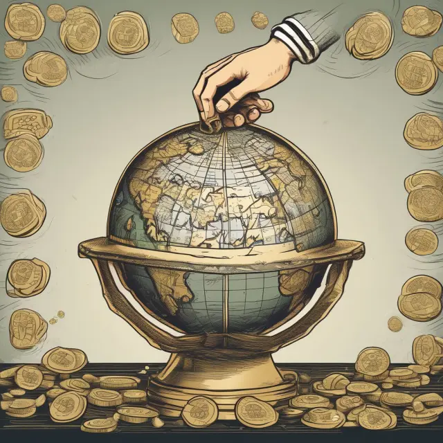 Golden coins representing the top 10 highest marginal income tax countries being extracted from a globe