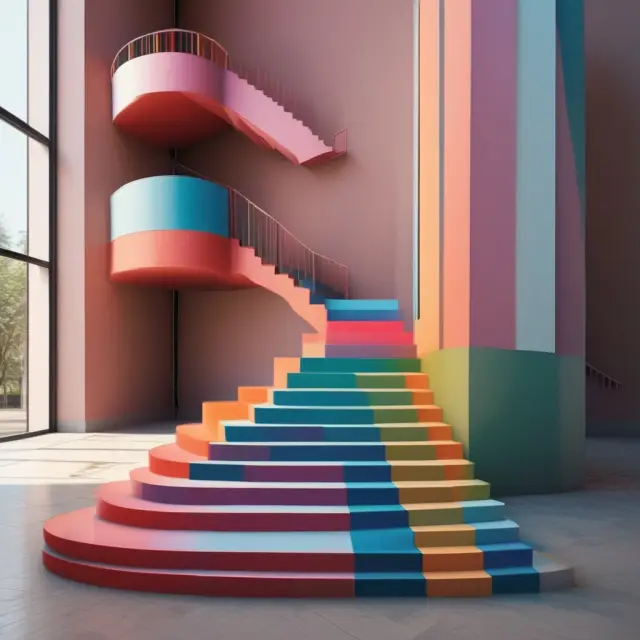 A visualization of progressive tax brackets as a staircase, where each step represents increasing income and tax rates.