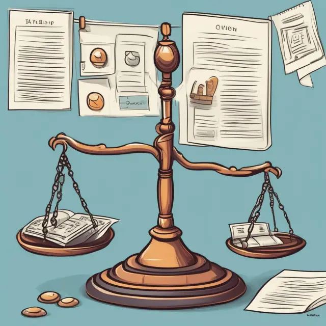 Accountant balancing income, deductions, exemptions, and credits on a scale to determine taxable income