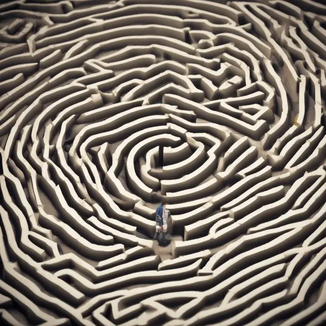 An investor navigates a labyrinth filled with various tax credit types, seeking advice from a wise oracle to optimize their investment strategy and maximize tax savings