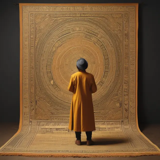 An investor weaving tax credits into a golden tapestry, symbolizing financial gains, societal impact, and economic optimization.