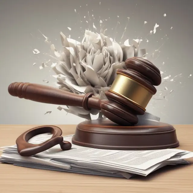 An image of a tax collector using a gavel to break a mortgage document, representing the priority of tax liens over mortgage liens