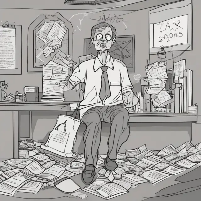 Image of a person carrying shopping bags while holding a mortgage statement and sales tax receipts, illustrating the impact of property taxes and sales taxes on everyday life