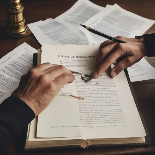 Hands of two figures signing a tax reform contract, symbolizing agreement on past and future changes