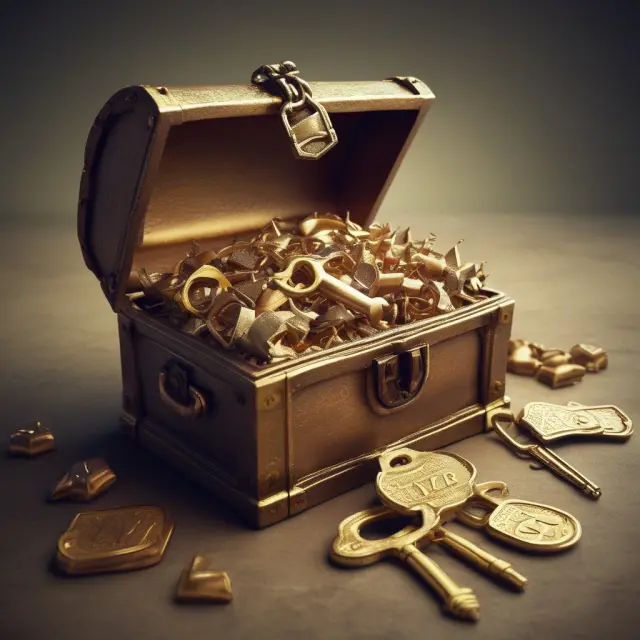 Golden key in front of a treasure chest, symbolizing the potential tax savings from foreign investments.