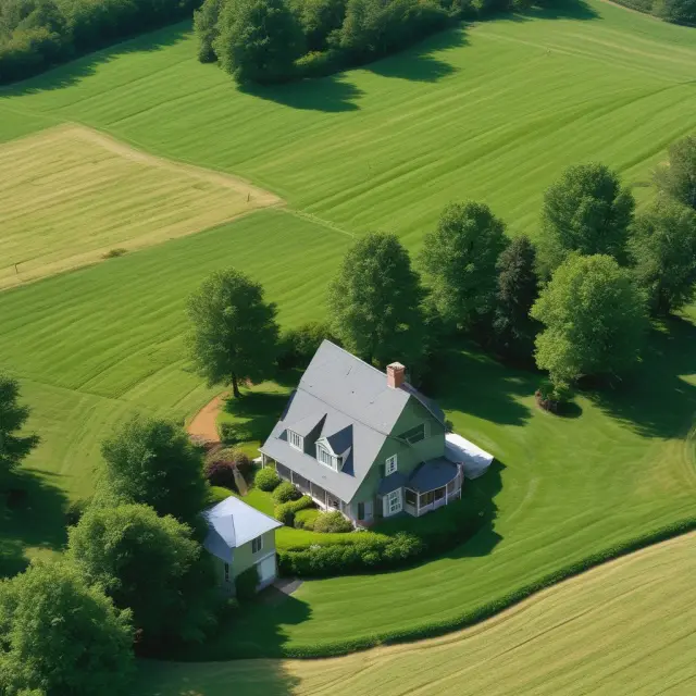 An acre of green land protected by a transparent tax shield, symbolizing the benefits of a conservation easement